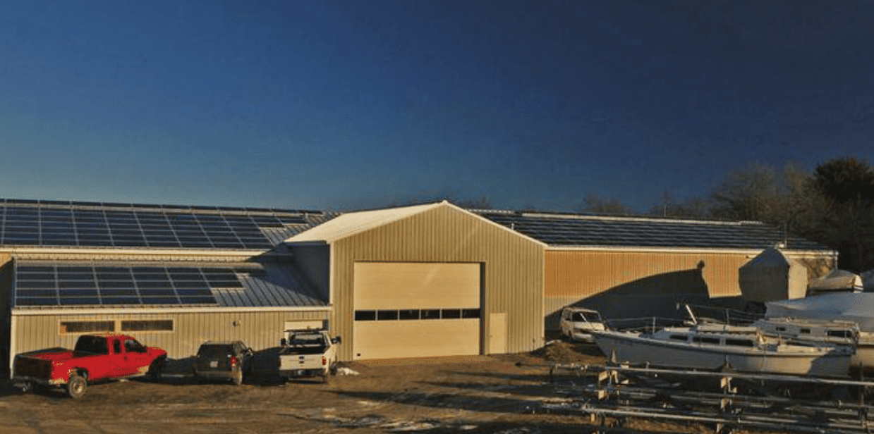 View Of Solar Facility At Conanicut Marine – Jamestown RI