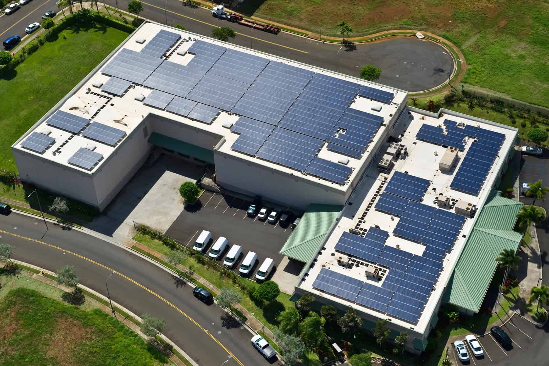 Solar Panel Installation On A Commercial Building