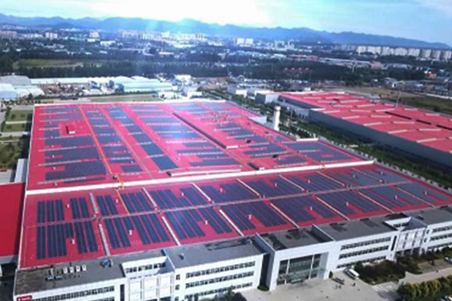 Commercial Solar Installation On A Industrial Commercial Building