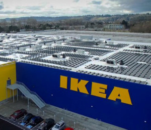 Solar installation on an IKEA store